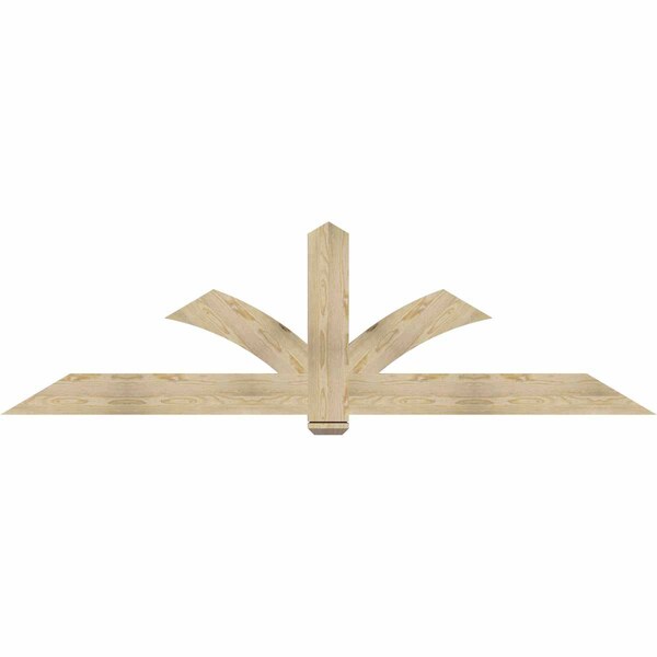 Ekena Millwork Redmond Rough Sawn Timber Gable Bracket, Douglas Fir, 96"W x 28"H x 2"D x 6"F, 7/12 Pitch GBW096X28X0206RED00RDF - main